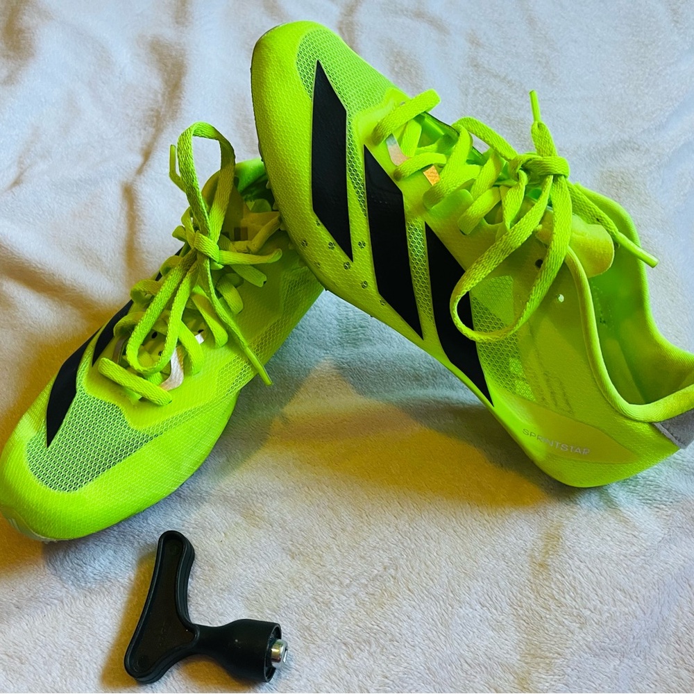 adidas High-Visibility Lime Green Track Spikes